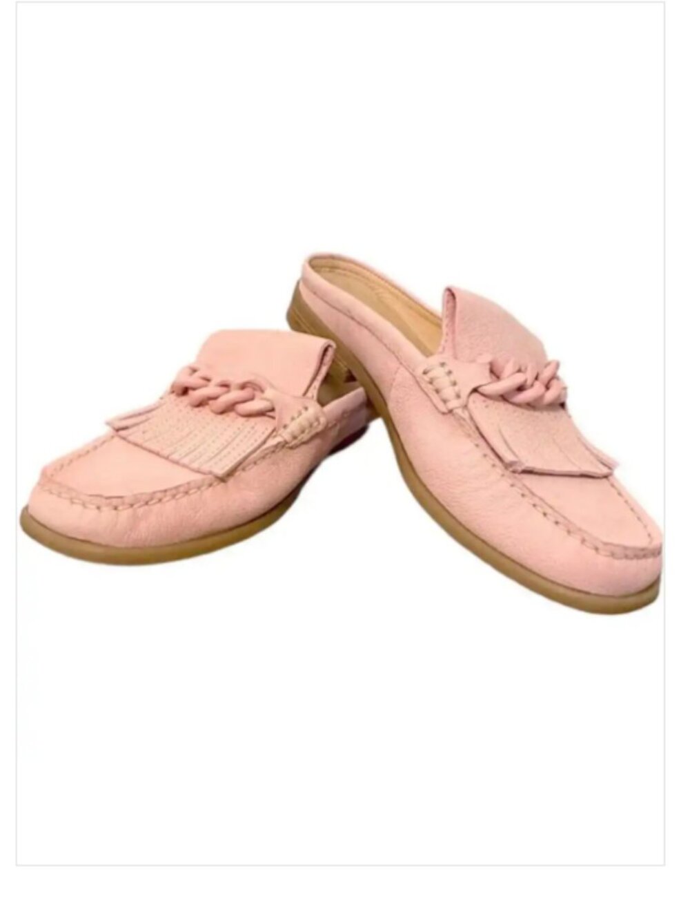 DONALD J. PLINER Pink Mika Fringe Loafer Mules Size 6.5